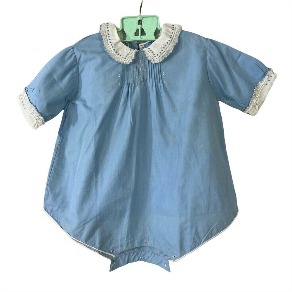 Franklin Simon NY Infants Shop Girls Romper Playset Vintage 1950s Blue 12-18 Mo